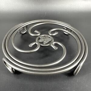 Longaberger Wrought Iron 8" Round Trivet Fall Foliage Maple Leaf With Swirls